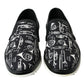 Black Instrument Print Slip On Loafers Shoes