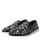 Black Instrument Print Slip On Loafers Shoes