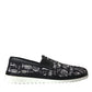 Black Instrument Print Slip On Loafers Shoes