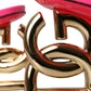Neon Pink Leather Logo Heels Sandals Shoes
