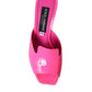 Neon Pink Leather Logo Heels Sandals Shoes