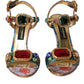 Multicolor Jacquard Crystals Sandals Shoes