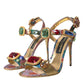 Multicolor Jacquard Crystals Sandals Shoes