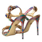 Multicolor Jacquard Crystals Sandals Shoes