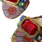 Multicolor Jacquard Crystals Sandals Shoes
