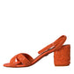 Orange Sequin Ankle Strap Sandals Shoes