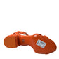 Orange Sequin Ankle Strap Sandals Shoes