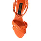 Orange Sequin Ankle Strap Sandals Shoes