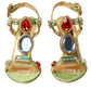 Multicolor Jacquard Crystals Sandals Shoes