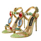 Multicolor Jacquard Crystals Sandals Shoes