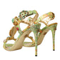 Multicolor Jacquard Crystals Sandals Shoes