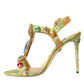 Multicolor Jacquard Crystals Sandals Shoes
