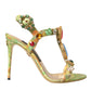 Multicolor Jacquard Crystals Sandals Shoes