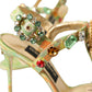 Multicolor Jacquard Crystals Sandals Shoes