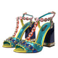 Multicolor Studded Leather Sandals Shoes