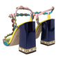 Multicolor Studded Leather Sandals Shoes