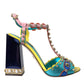 Multicolor Studded Leather Sandals Shoes