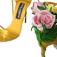 Yellow Flower Satin Heels Sandals Shoes