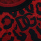 Red Leopard Wool Crew Neck Pullover Sweater