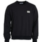 Dark Blue Cotton Logo Plaque Sweatshirt Sweater