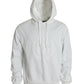 White Cotton Hooded Pullover Sweatshirt Sweater