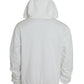 White Cotton Hooded Pullover Sweatshirt Sweater