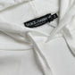 White Cotton Hooded Pullover Sweatshirt Sweater
