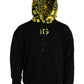 Black Logo Patch Cotton Hooded Sweatshirt Sweater