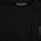 Black Logo Cotton Long Sleeves Sweatshirt Sweater