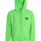 Neon Green Logo Full Zip Hooded Sweatshirt Sweater