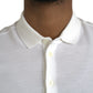 White Crown Patch Cotton Collared Polo T-shirt