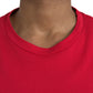 Red Logo Print Cotton Crew Neck T-shirt