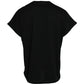 Black Cotton Round Neck Short Sleeve T-shirt