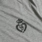 Gray Logo Embroidery Crew Neck T-shirt