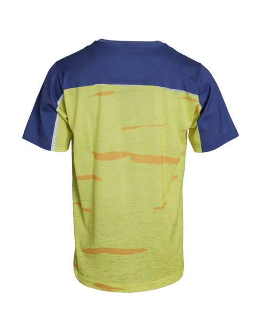 Multicolor Lion Print Round Neck T-shirt