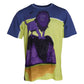 Multicolor Lion Print Round Neck T-shirt
