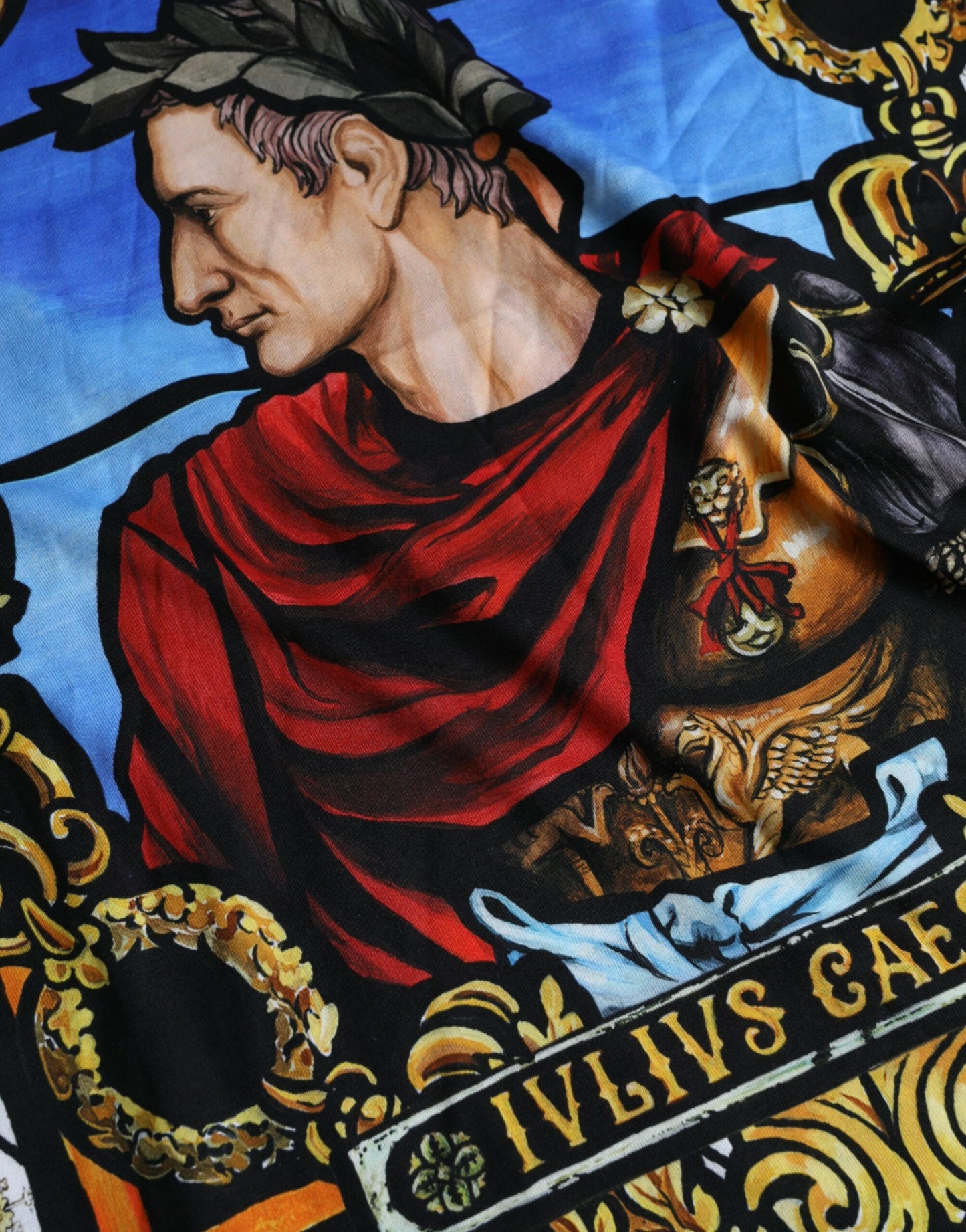 Multicolor Julius Caesar Cotton Crew Neck T-shirt