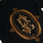 Black Gold Logo Print Cotton Crew Neck T-shirt