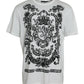 White Lion Crown Logo Cotton Crewneck T-shirt