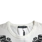 White Lion Crown Logo Cotton Crewneck T-shirt