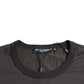 Gray Crown Floral Cotton Crew Neck T-shirt