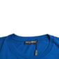 Blue Crown Logo Cotton Crew Neck T-shirt