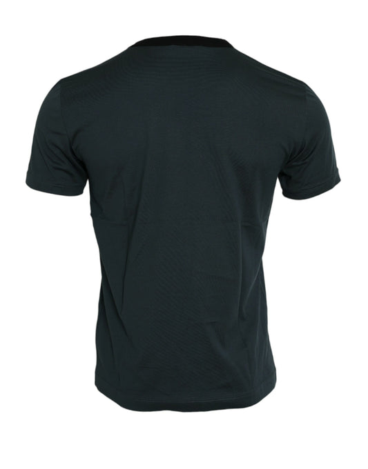 Blue Logo Print Crewneck Short Sleeve T-shirt