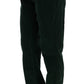 Elegant Green Cotton Blend Trousers