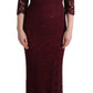 Bordeaux Sheath Dress with Silk Lining