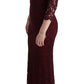 Bordeaux Sheath Dress with Silk Lining