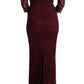 Bordeaux Sheath Dress with Silk Lining