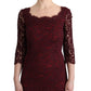 Bordeaux Sheath Dress with Silk Lining