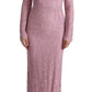 Elegant Pink Long Sleeve Sheath Dress