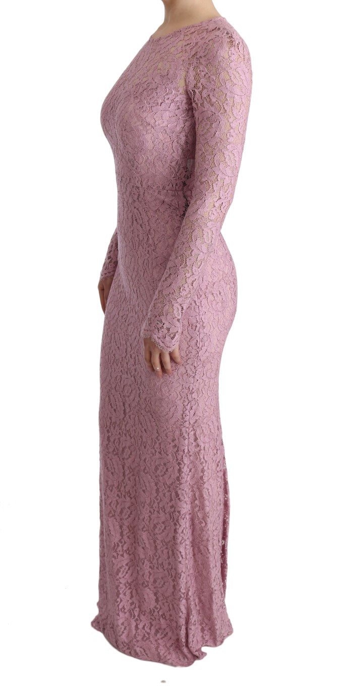 Elegant Pink Long Sleeve Sheath Dress